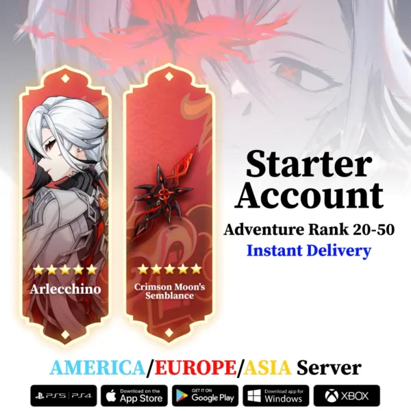 Arlecchino With Crimson Moon’s Semblance – Genshin Reroll Account