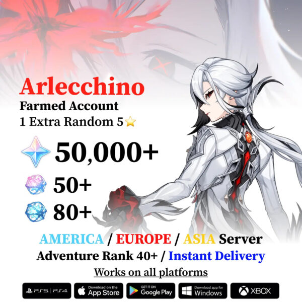 Arlecchino Reroll Account with Primogems
