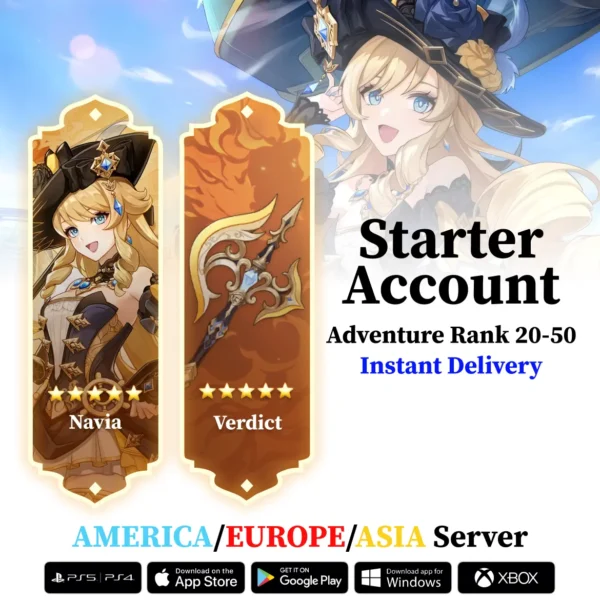 Navia with Verdict – Genshin Reroll Account
