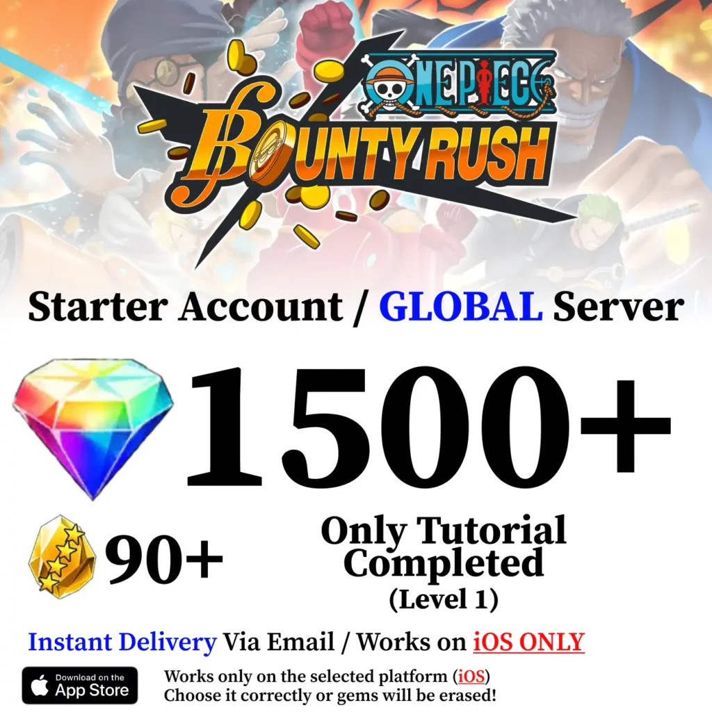One Piece Bounty Rush Level 1 Reroll Account [Global – iOS]