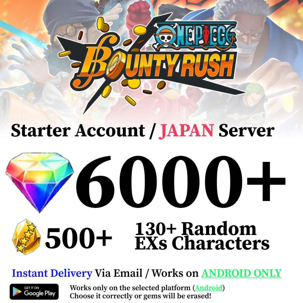 One Piece Bounty Rush Starter Reroll Account [Japan – Android]
