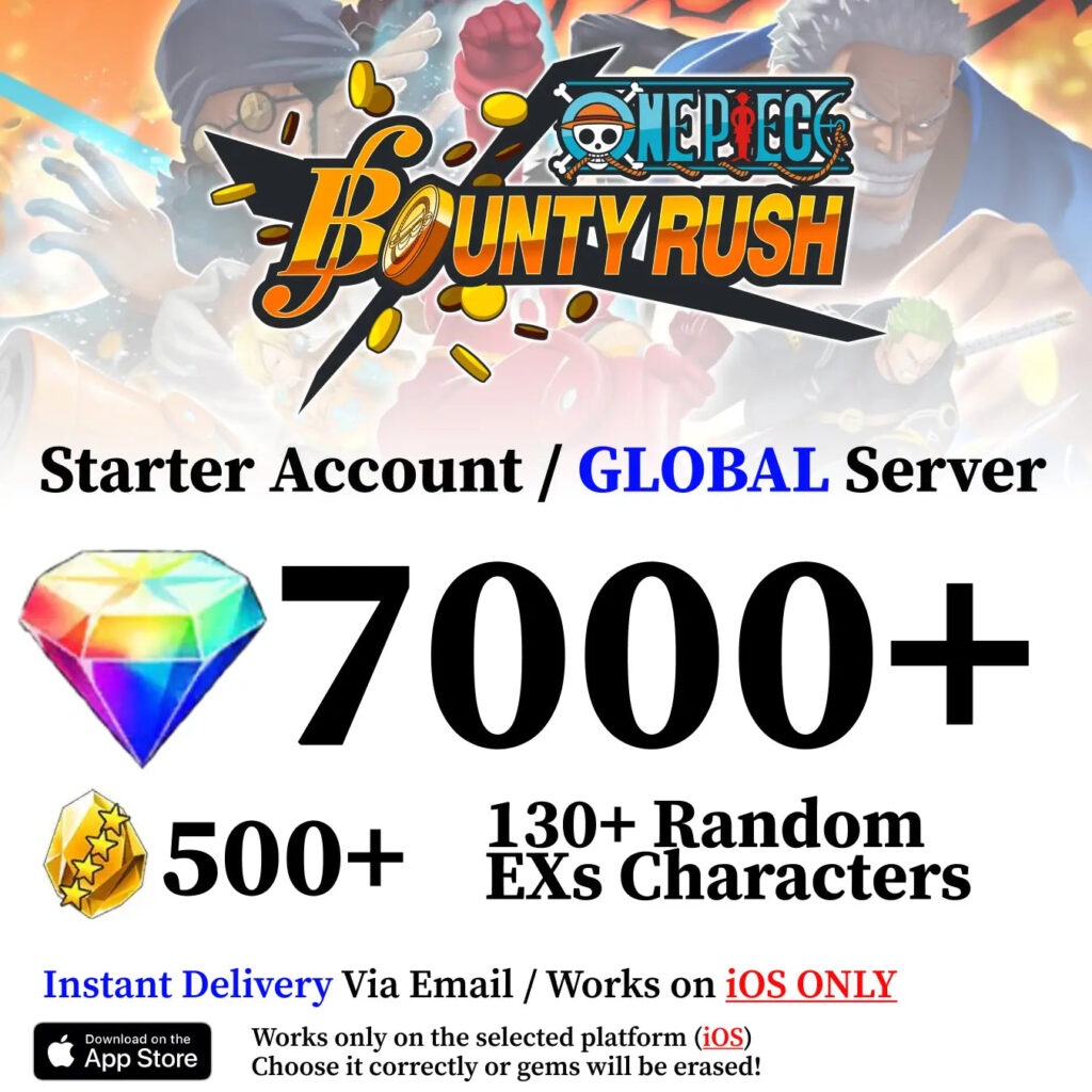 One Piece Bounty Rush Starter Reroll Account [Global – iOS]