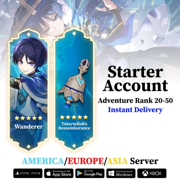 Wanderer with Tulaytullah’s Rememberance – Genshin Reroll Account