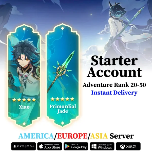 Xiao with Primordial Jade – Genshin Reroll Account